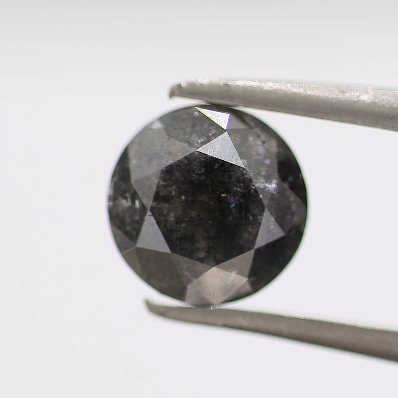 1.14 Carat Fancy Black Round Brilliant Cut Natural Loose Diamond